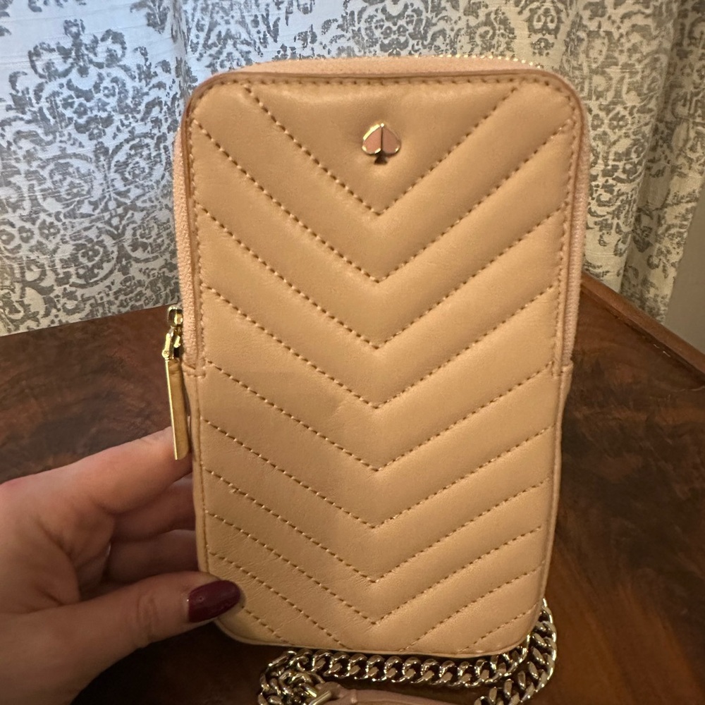 Kate Spade Beige Quilted Crossbody Bag